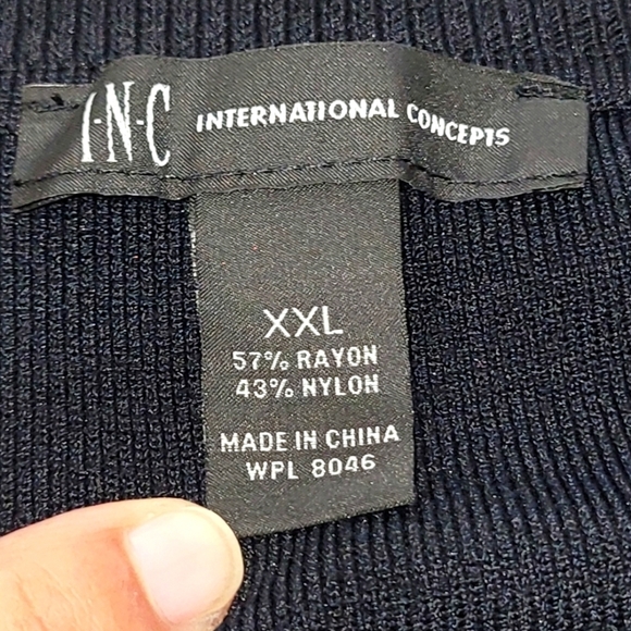 XXL INC International Concepts Womens Black Ruffled Zippered Cardigan - Picture 4 of 4